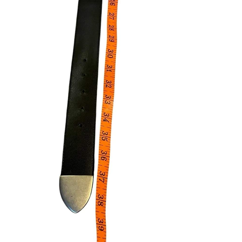 Denim Republic Men’s Black Belt with Silvertone Buckle & Tip